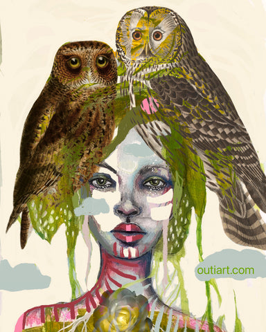 Stay Wild Queen, digital collage/painting print