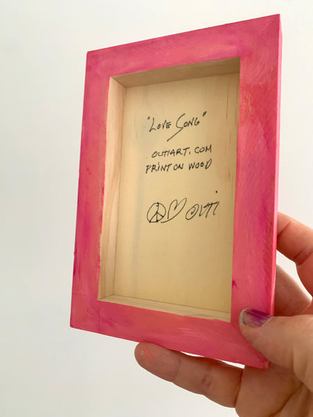 Love Song, small print on wood