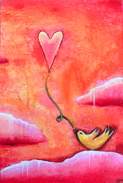 Love Song, small print on wood