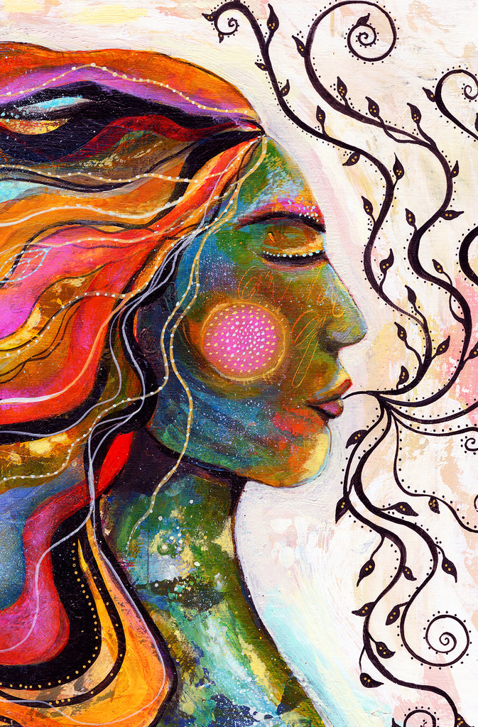 Sacred Now, small print on wood