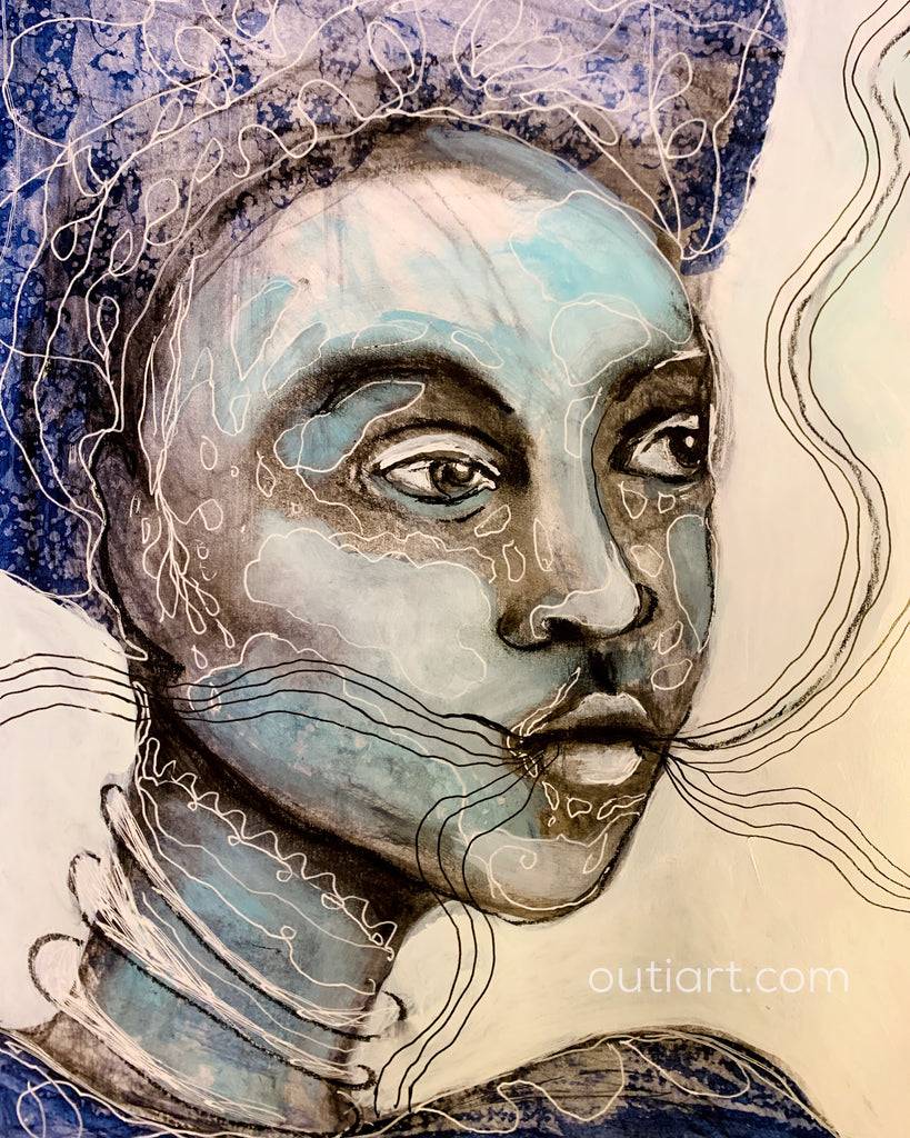 Map of the world, original painting.