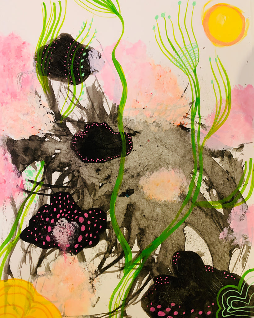 Breathing Uber The Rock, original painting.