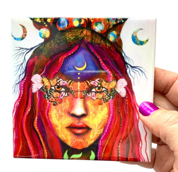 Butterfly Medicine, art tile