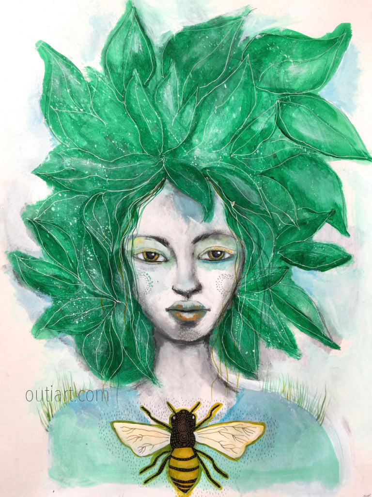 Bee Keeper, original painting.