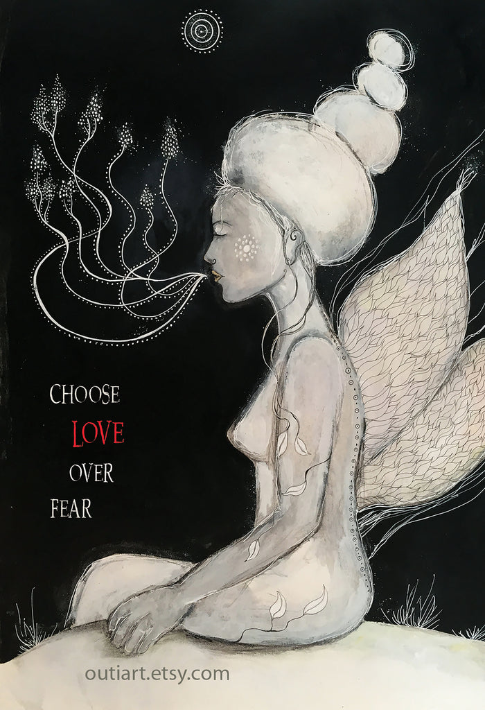 Choose Love Over Fear, note card set