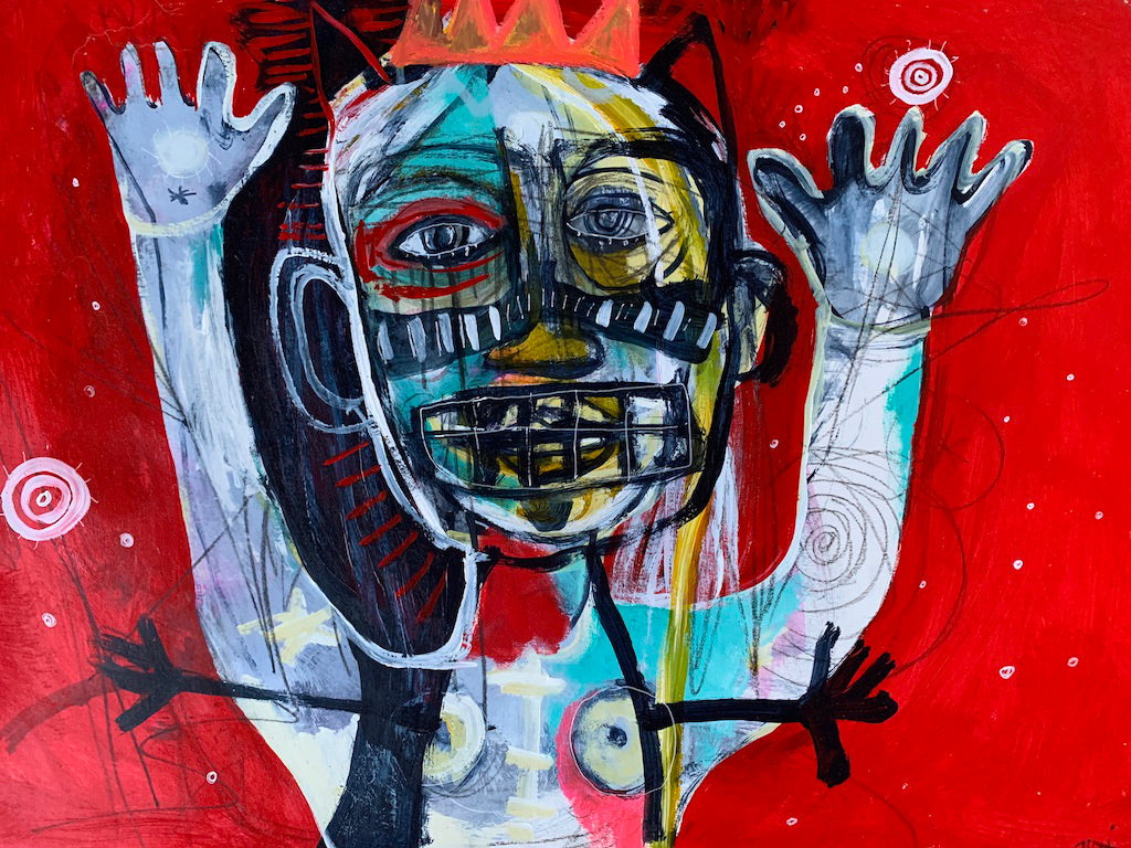 Conflict, original painting art paper