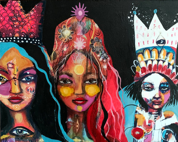 Meeting of the Council, Original Collage Painting