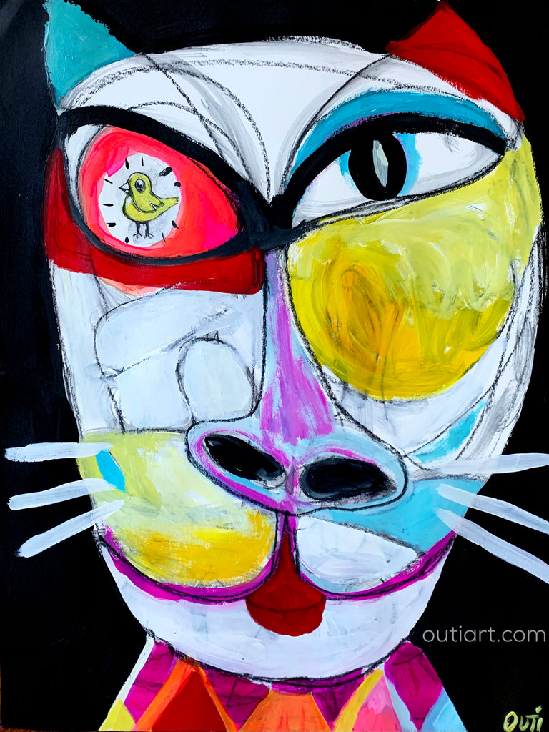 Go Get Them Tiger, original painting art paper