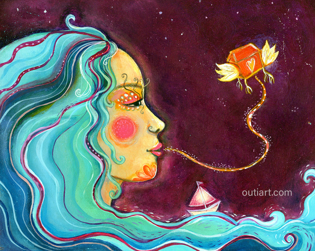 House of Love, print on wood