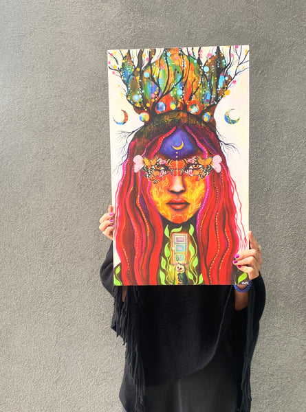 Butterfly Medicine, print on wood