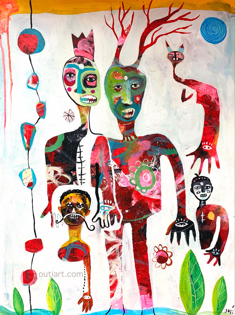 Leftie, original painting art paper