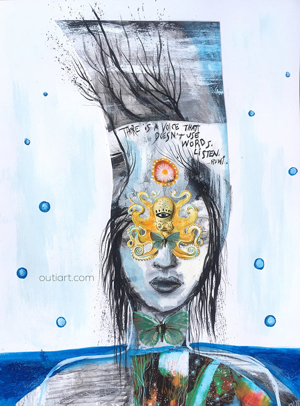 Listen, original painting.