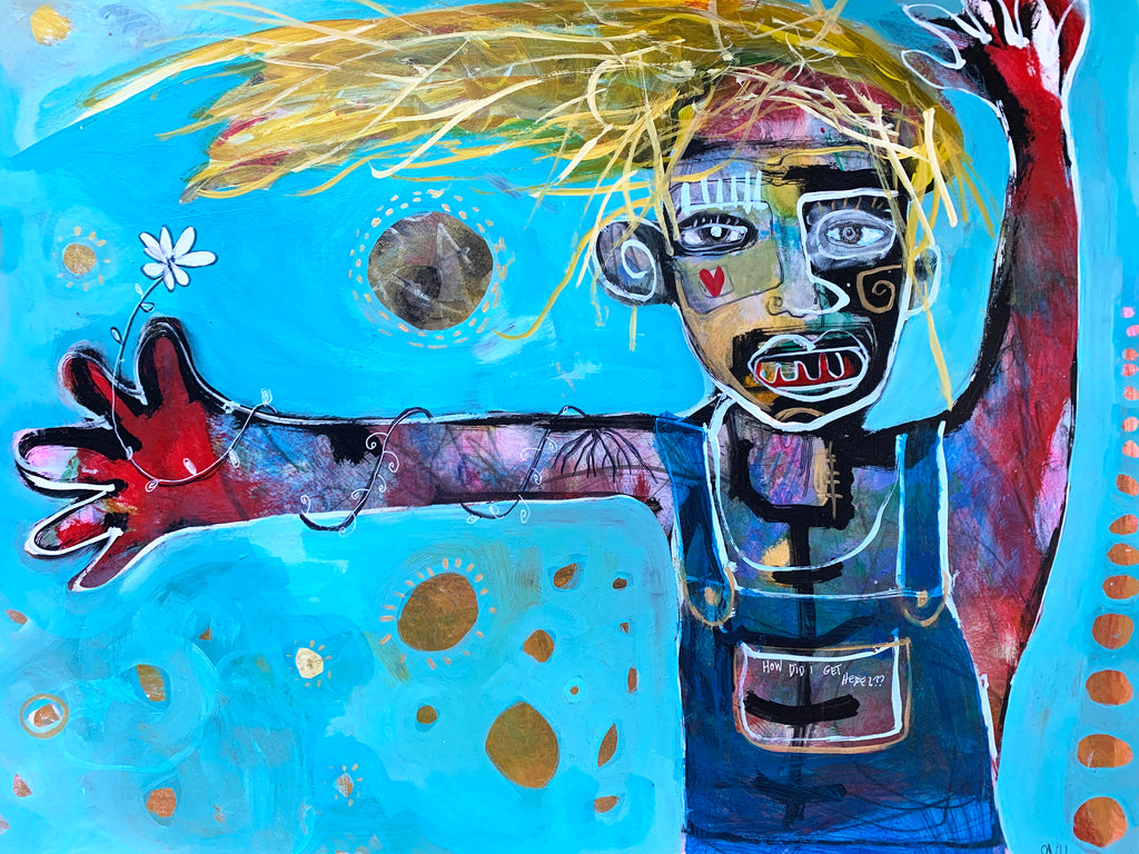 Overalls, original painting.