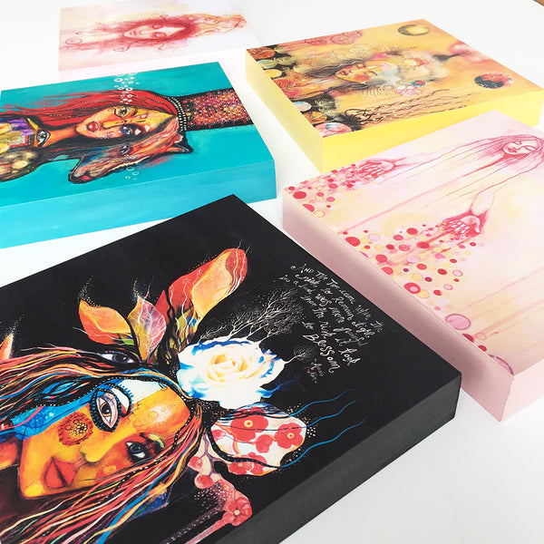 Blossoming, print on wood