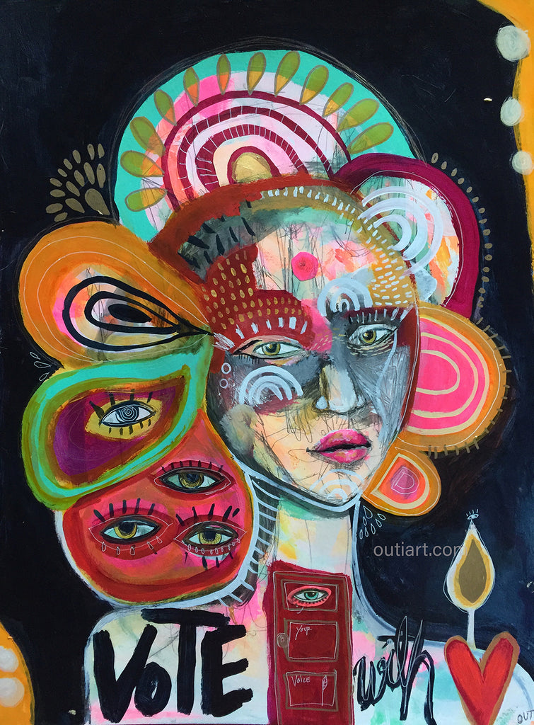 vote, original painting by outiart