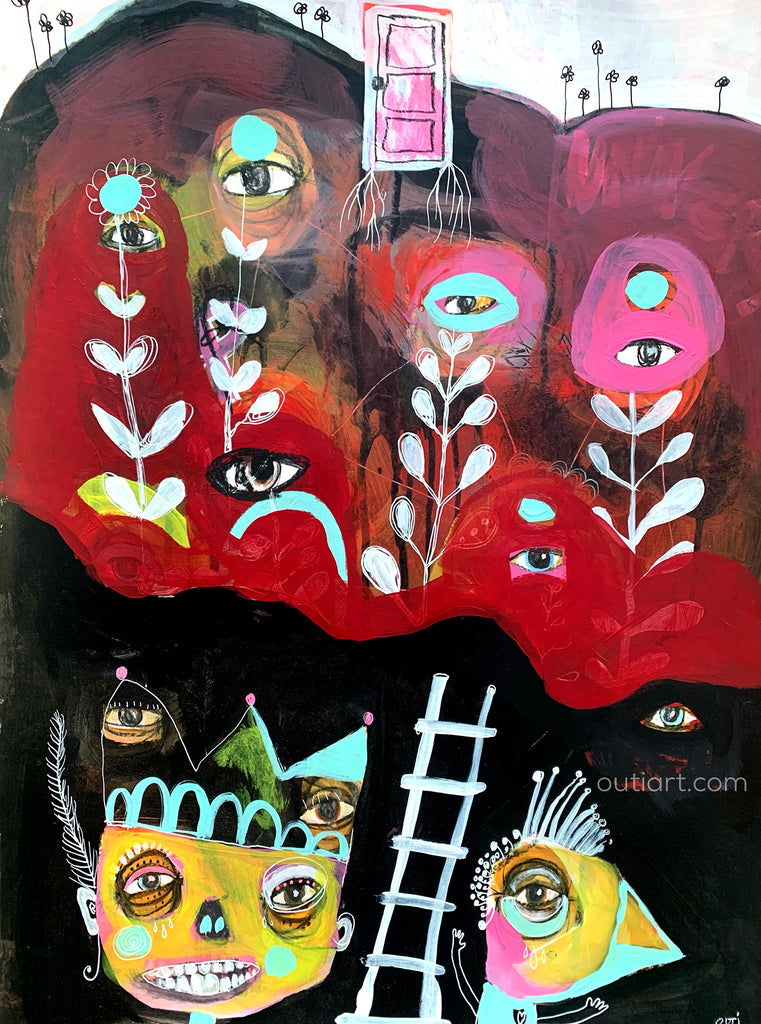 We See You, original painting art paper