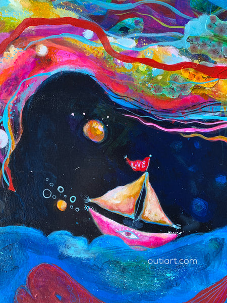 Whale of Desire, original painting.