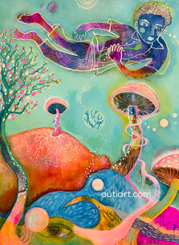 Flying Visinary, original painting