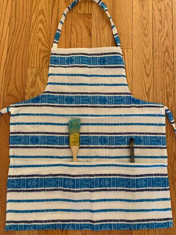 Apron White & Blue