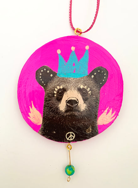 Friends for Peace, Original Collage Ornament.