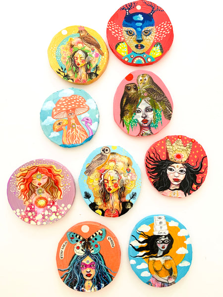 Queen of the Pink Night, original mini painting