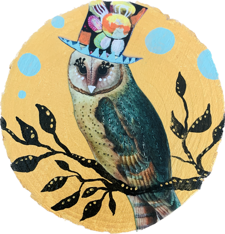 Night Owl, original mini painting