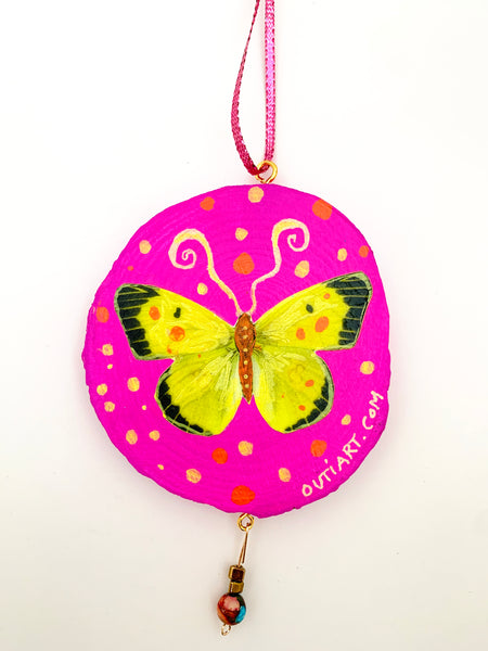 Full Moon Night, Original Collage Ornament.