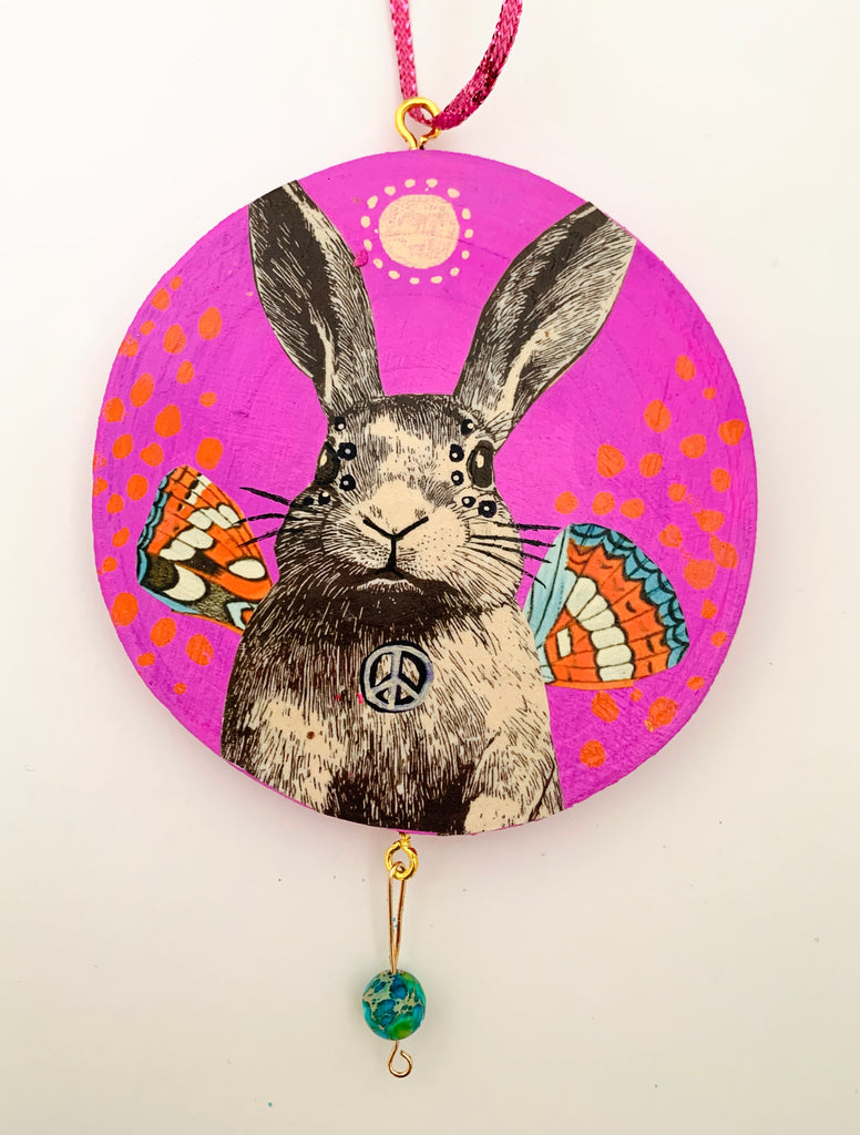 Friends for Peace, Original Collage Ornament.