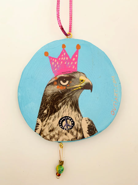 Power Couple, Original Collage Ornament.