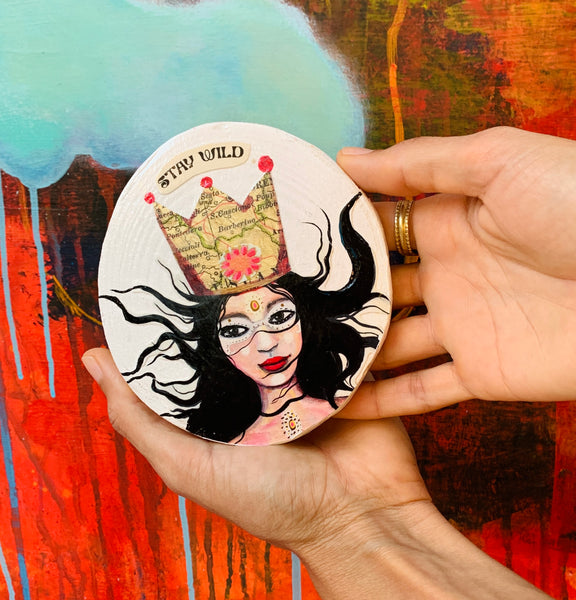 Stay Wild Remix, original mini painting