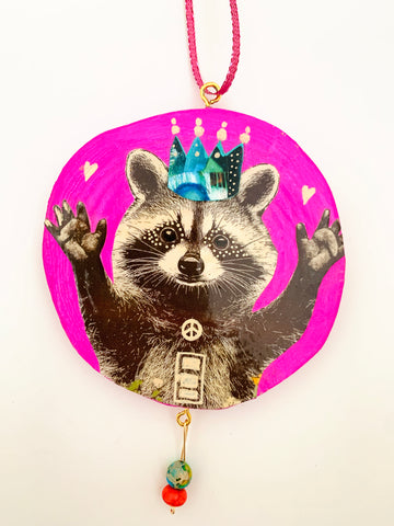 Sacred Friends, Original Collage Ornament.