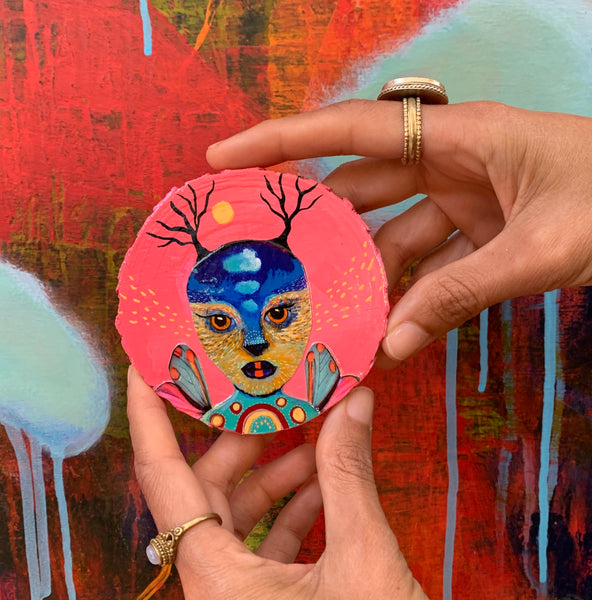 Land of Pink Magic original mini painting