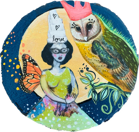 Us & The Full Moon, original mini painting