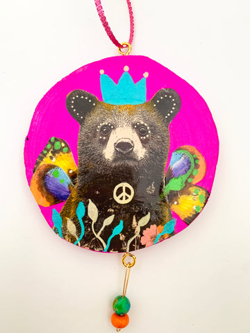 For Peace , Original Collage Ornament.