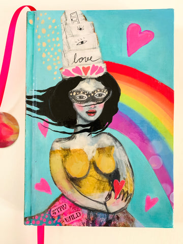 Stay Wild, hand-painted Journal/Sketchbook