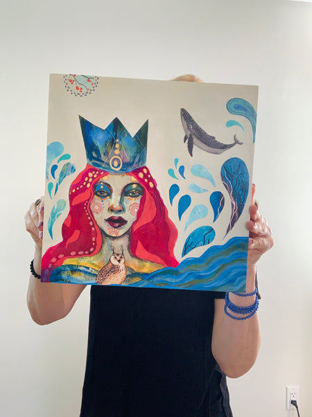 Sea of Wisdom, original collage/painting.