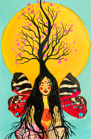 Eternal Sun, original collage/painting.