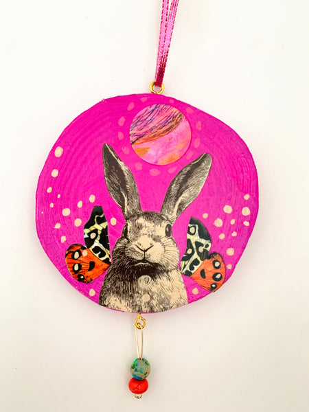 Sacred Friends, Original Collage Ornament.