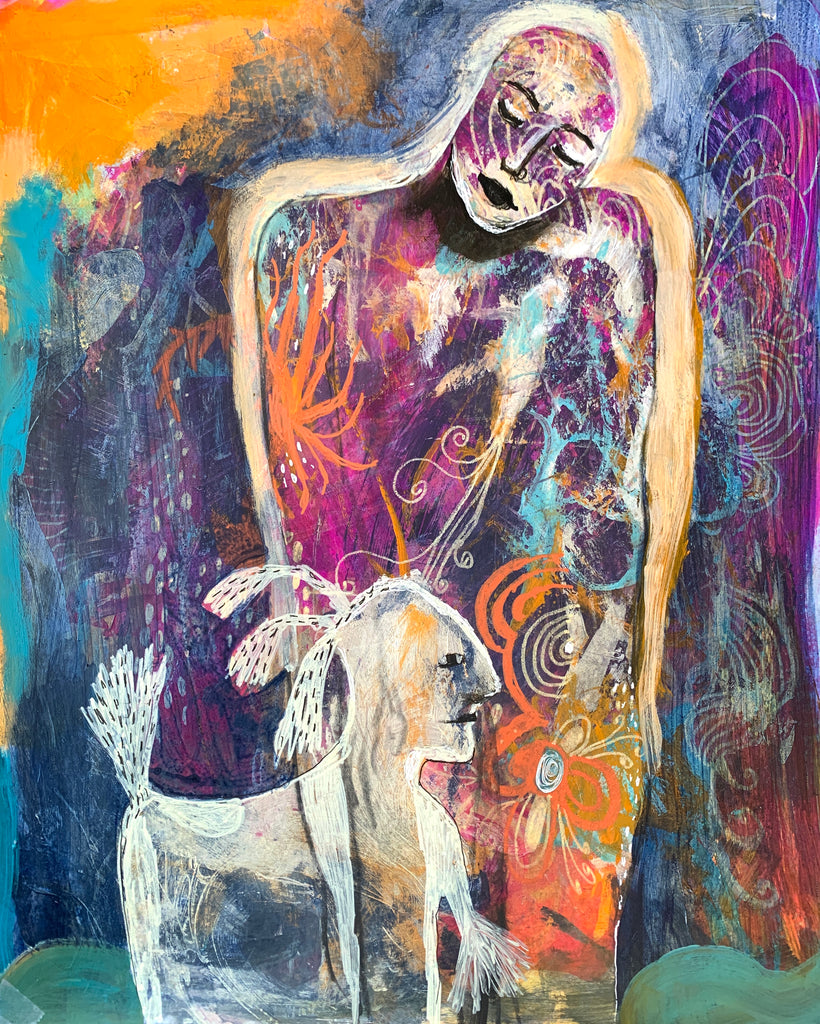 Visitor, original painting.