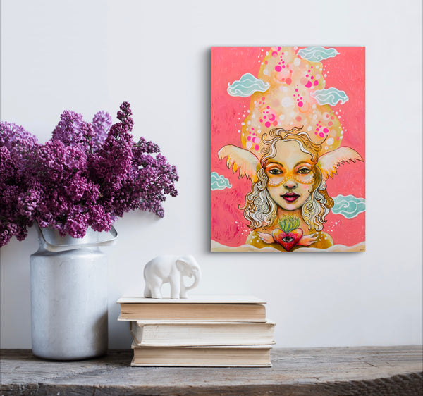 Dreams of the Heart, original collage/painting.
