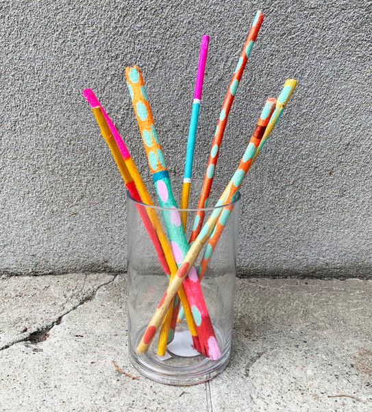 Bundle of Hand-Painted Decor Sticks