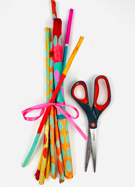 Bundle of Hand-Painted Decor Sticks
