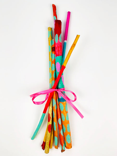 Bundle of Hand-Painted Decor Sticks
